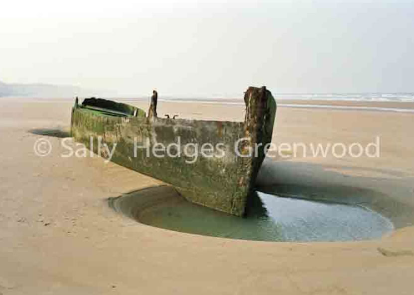 Wreck of Allies' Boat Jour J on Normancy Beach