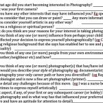 Dissertation Questionnaire for The Power in Photography